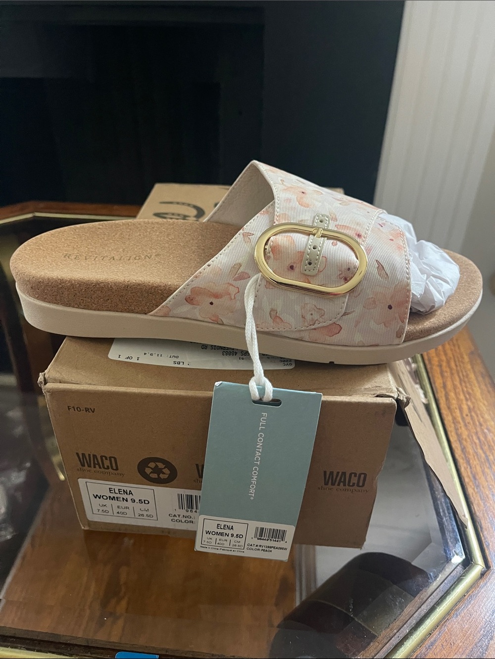 Waco Elena Women's Pink Floral Slide Sandal